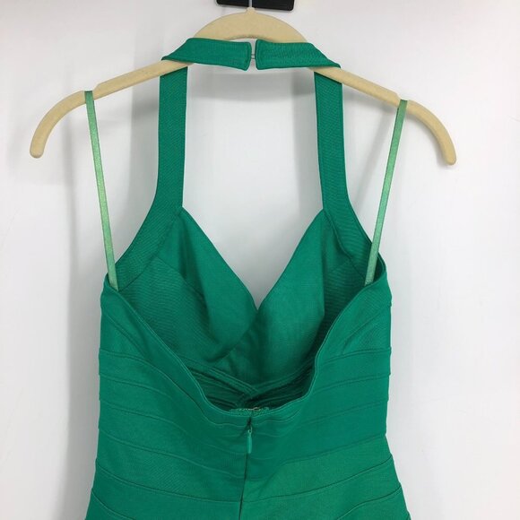 BCBG MaxAzria emerald green halter  neck bodycon mini dress size XS - Picture 6 of 16